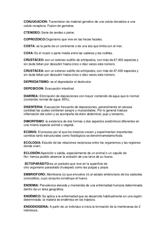 glosario de parasitologia